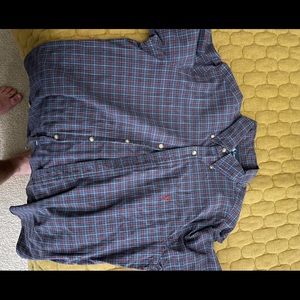 Assorted J. Crew and Polo R.L. button up shirts.